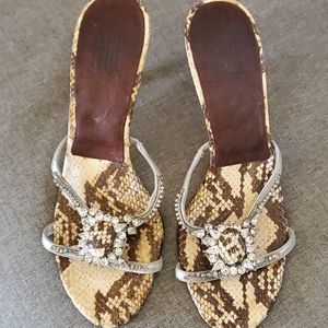 Pelle Moda snakeskin sandals from Neiman Marcus
